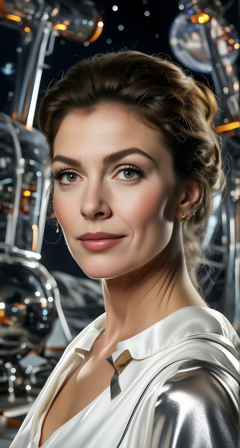 1960s space age retro cinematic portrait,  beautiful ***** woman,  dominant subject on Tensor.Art