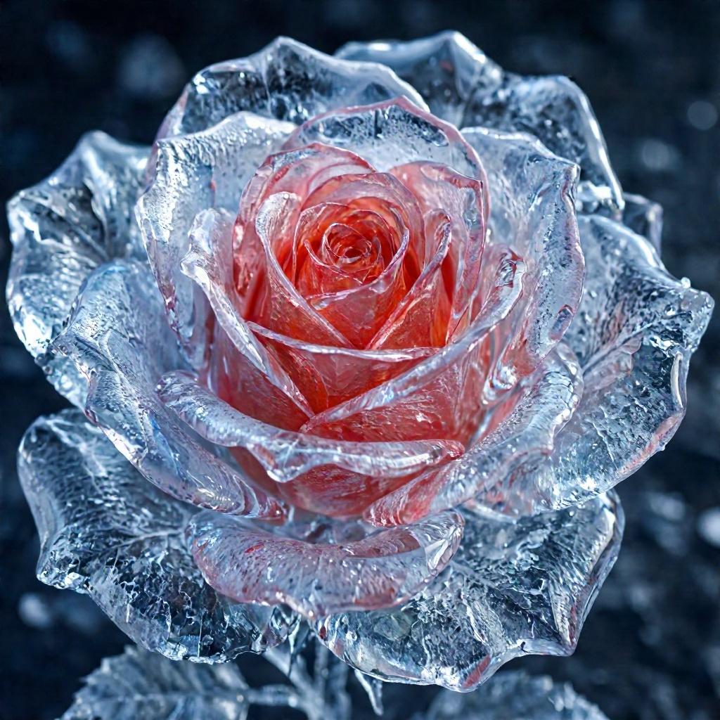 a rose made fully of ice,  realistic,  8k on Tensor.Art