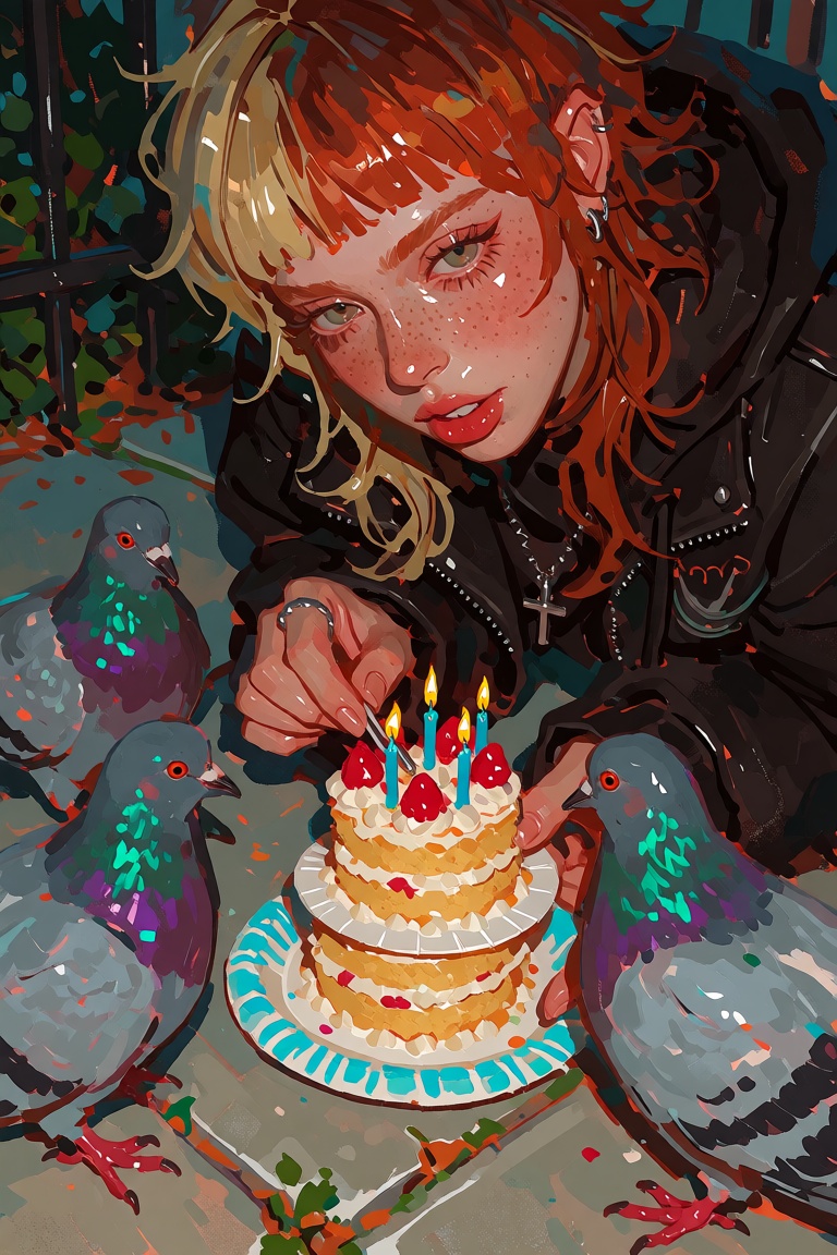 beautiful young ***** with a lopsided strawberry-blonde mullet,  sun freckles,  bitten nails on Tensor.Art