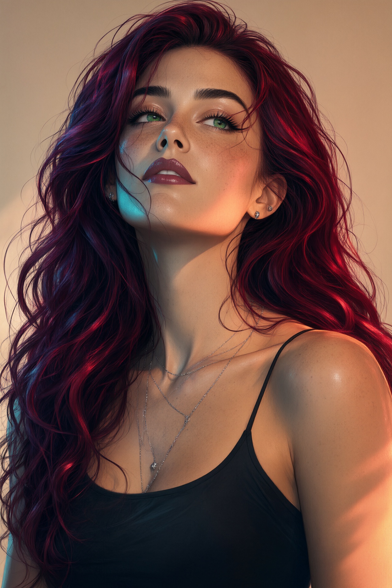 Polished semi-realistic digital illustration,  stylized fantasy portrait,  clean expressive linework on Tensor.Art
