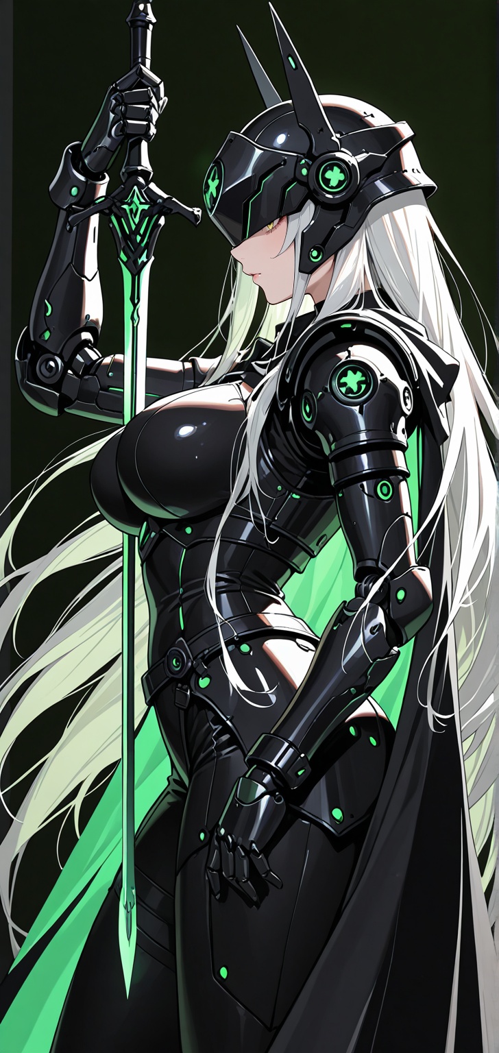 1girl,  simple green background,  holding on Tensor.Art