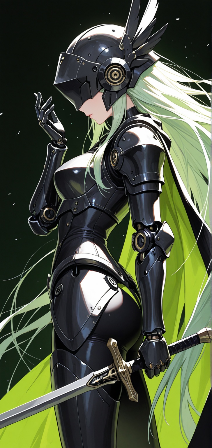 1girl,  simple green background,  holding on Tensor.Art