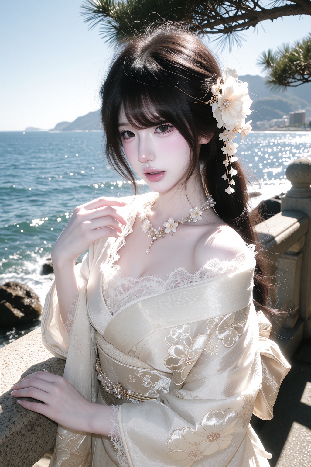character: ***** young woman,  solo,  fair porcelain skin on Tensor.Art