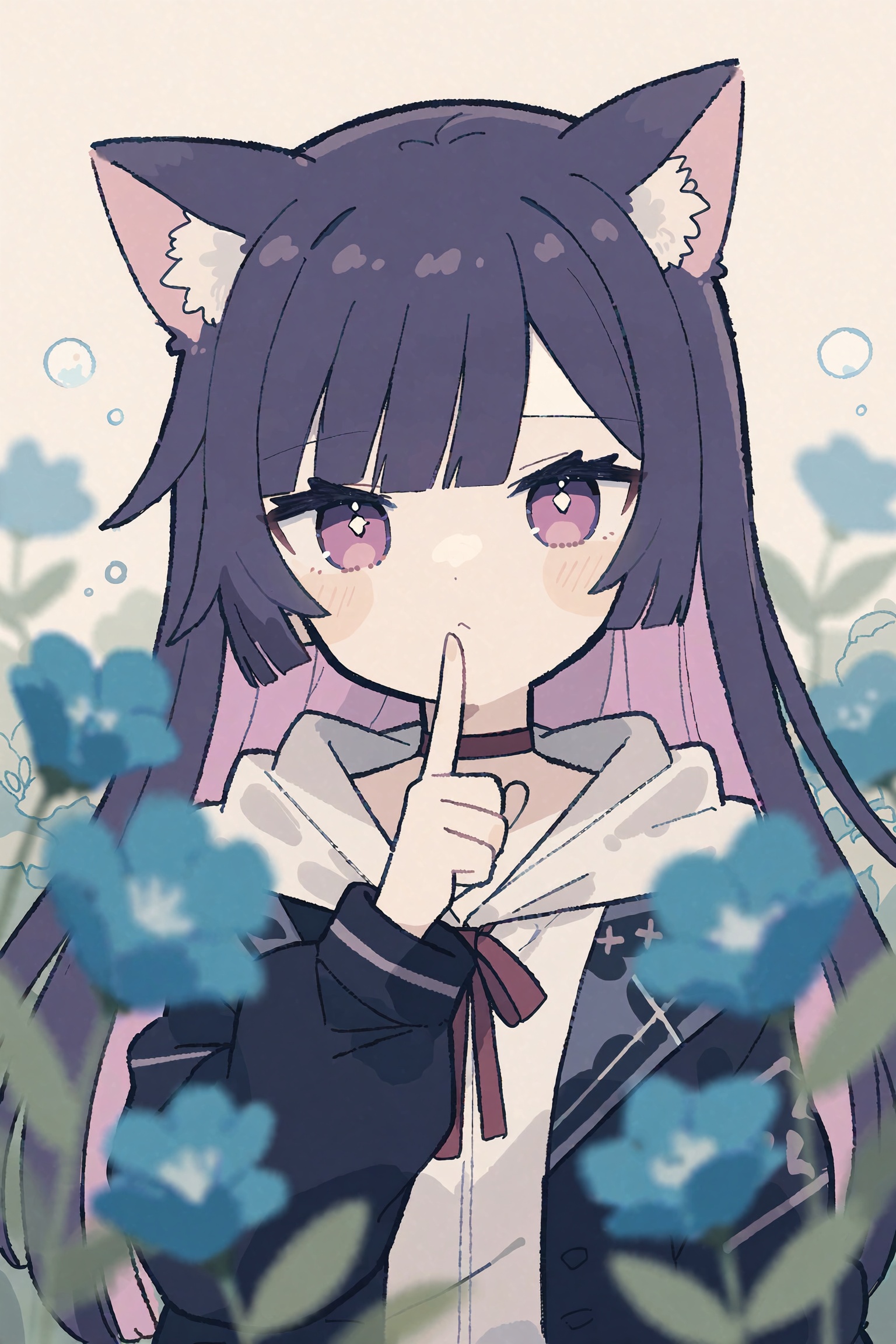 1girl,  solo,  cat ears on Tensor.Art