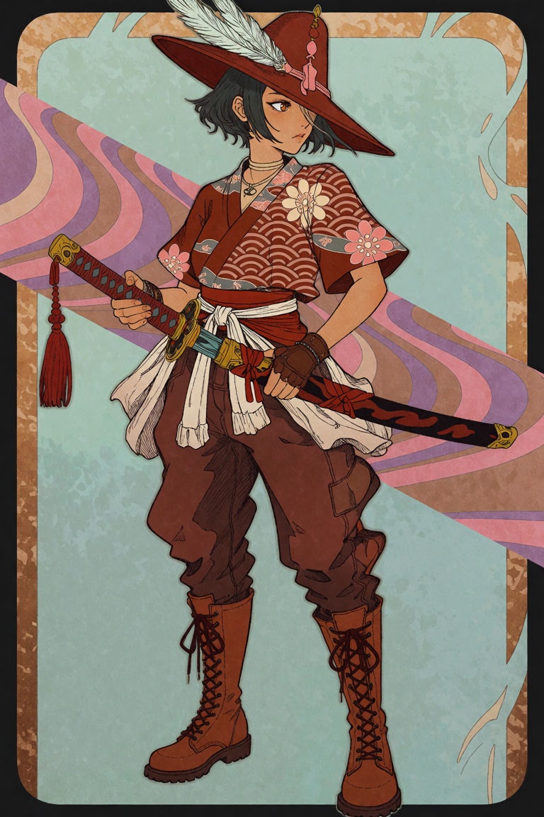 m0nm0n. a colorful,  detailed,  full body illustration with flat colors and thin on Tensor.Art