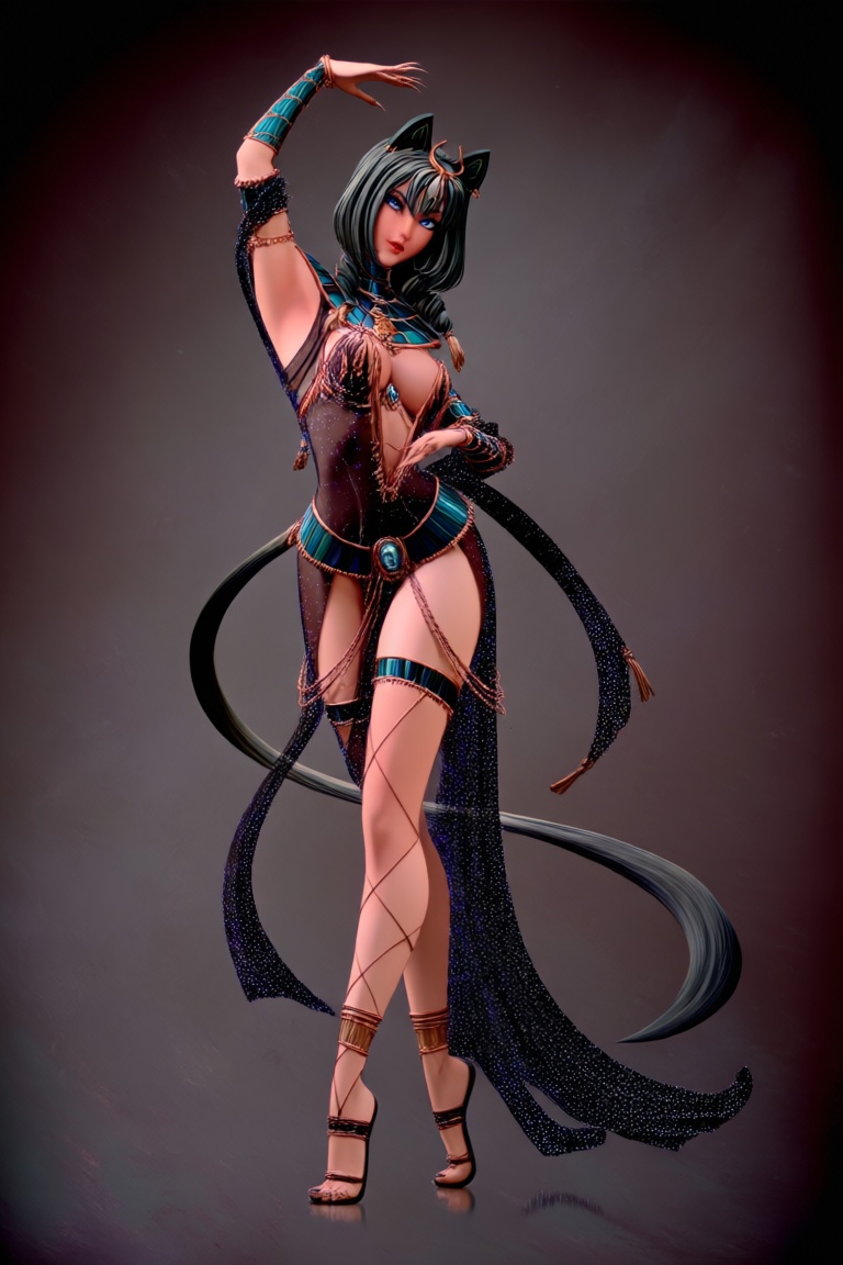 @zbrush_art,  The image portrays a striking digital artwork of a female character,  likely designed for a video game or fa...