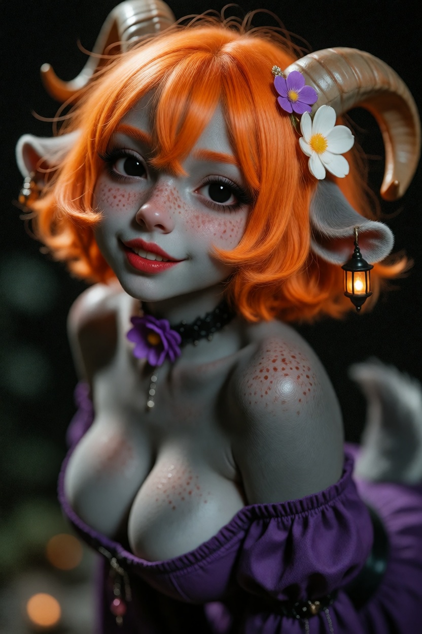 @Nan,  anthro goat girl,  gray-gray skin on Tensor.Art