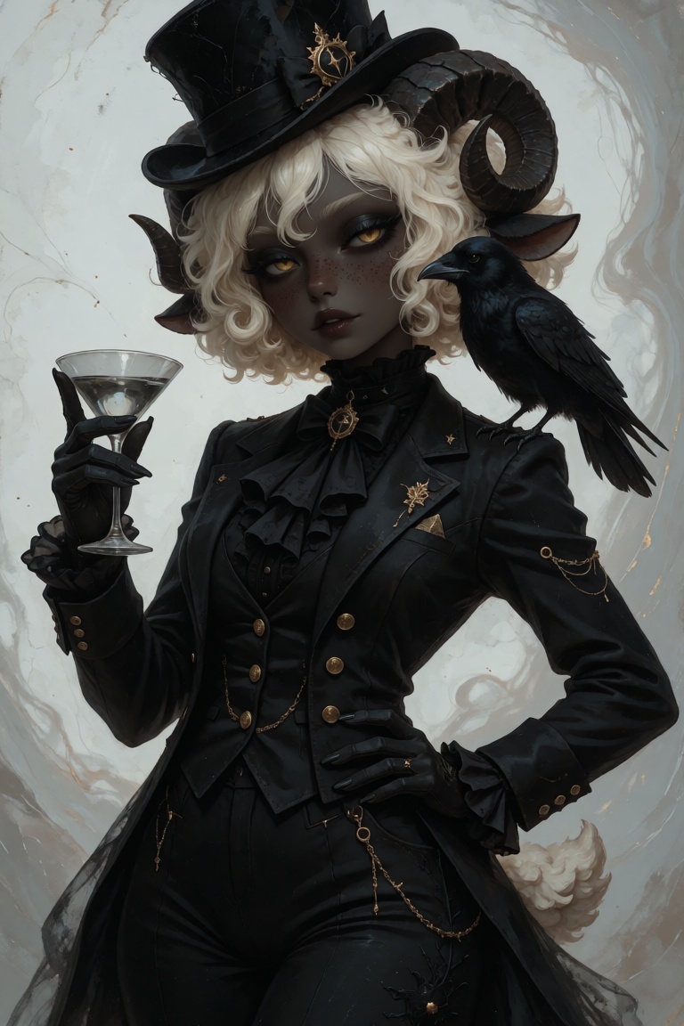 @Ophelia: (large alluring golden-eyes),  curly bleach_blonde pixie-bob haircut,  (Ophelia-dark-Tan-skin on Tensor.Art
