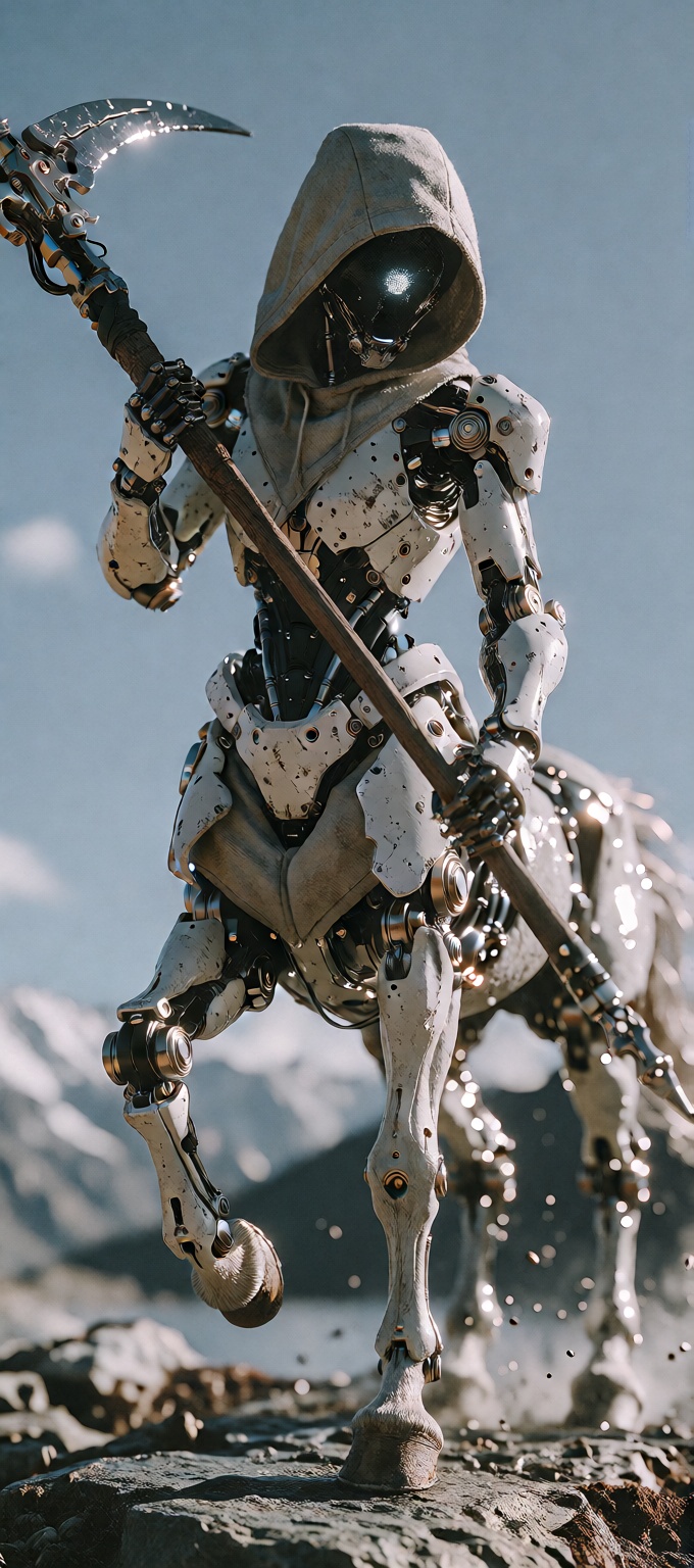 Centaur,  Holding schyte,  robot on Tensor.Art