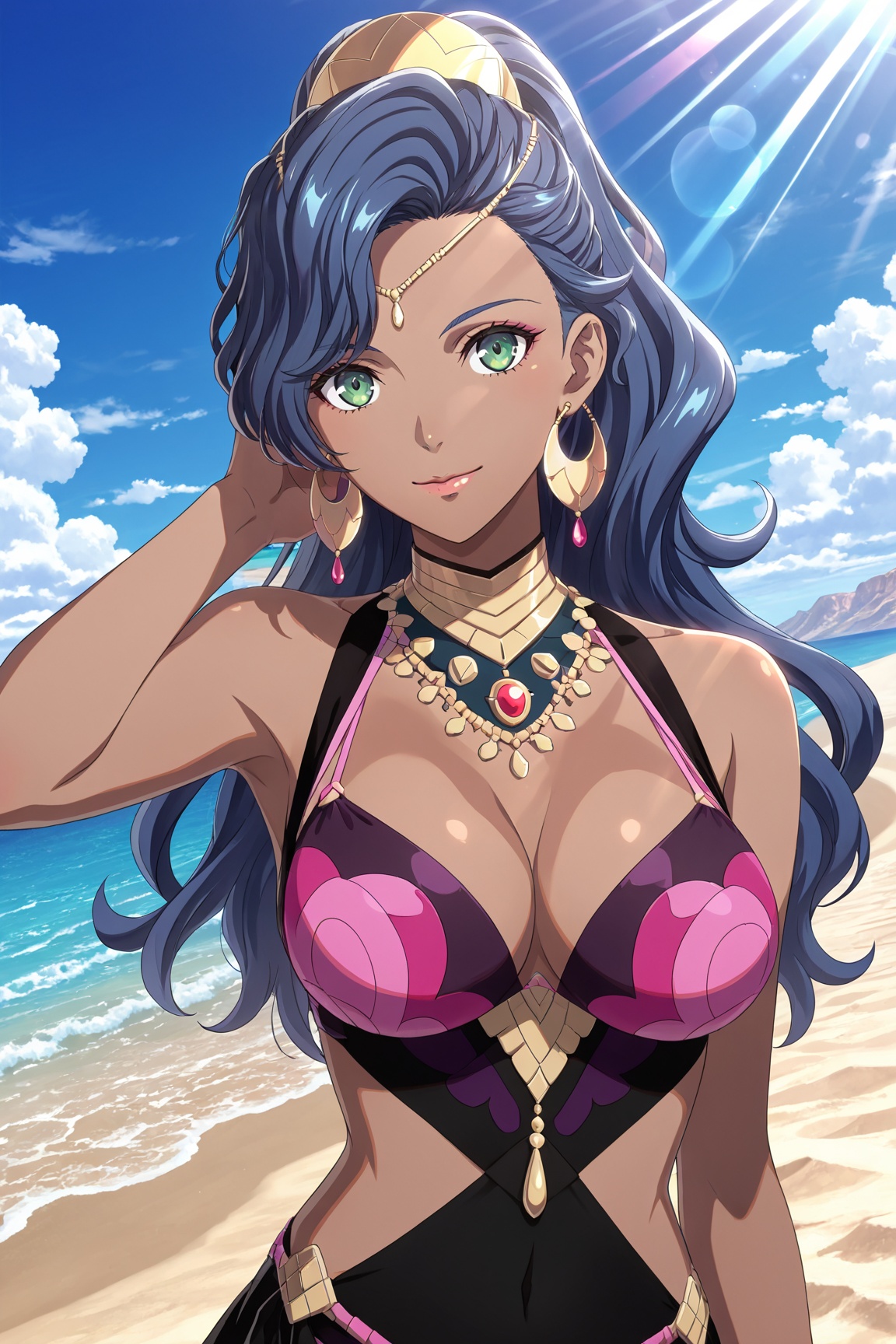 1girl,  LedaFEFW,  blue hair on Tensor.Art