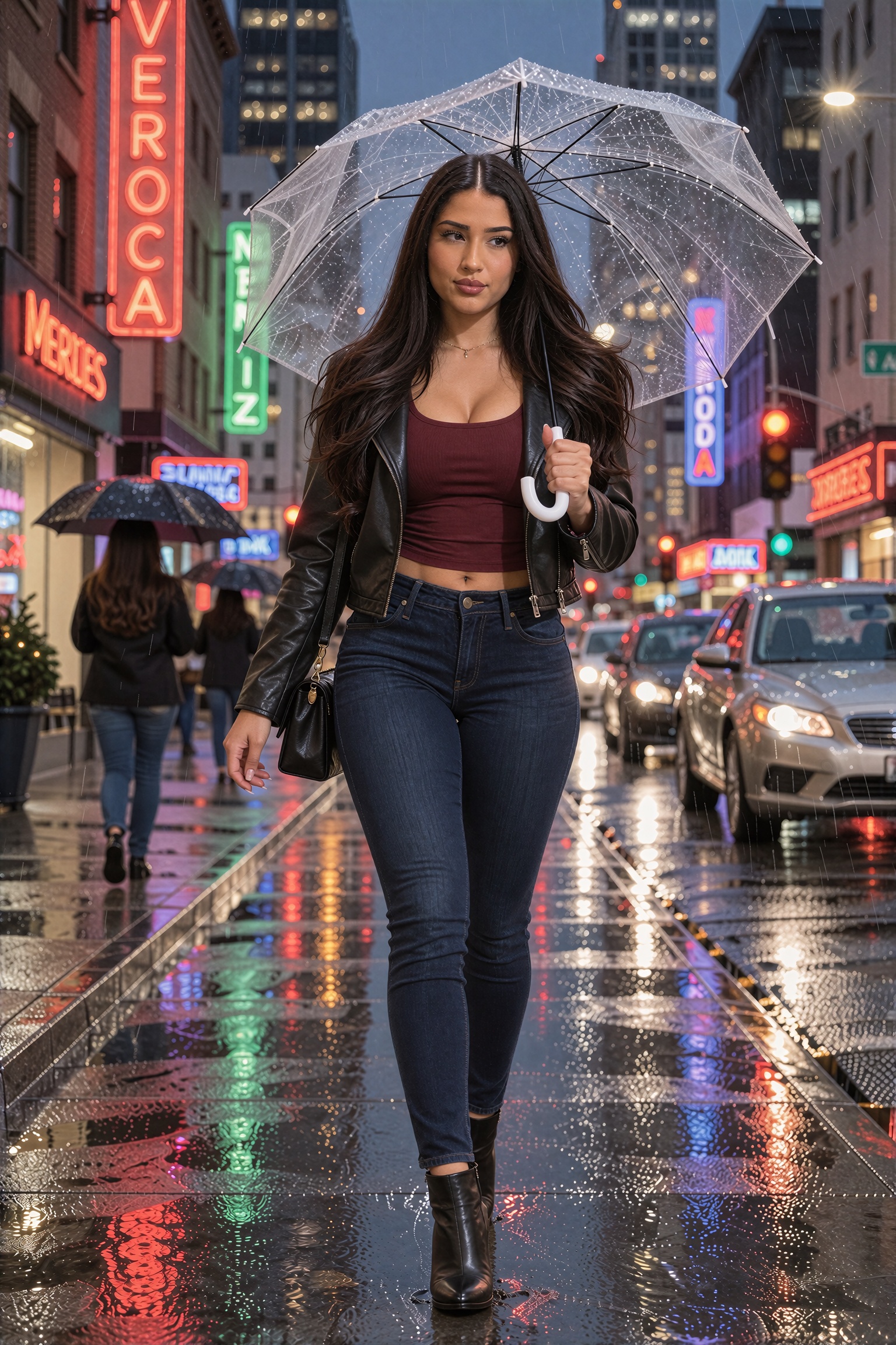 Veronica Mendez,  a 25 year old Mexican female named Veronica Mendez,  she has dark brown eyes. she has long eyelashes. fa...