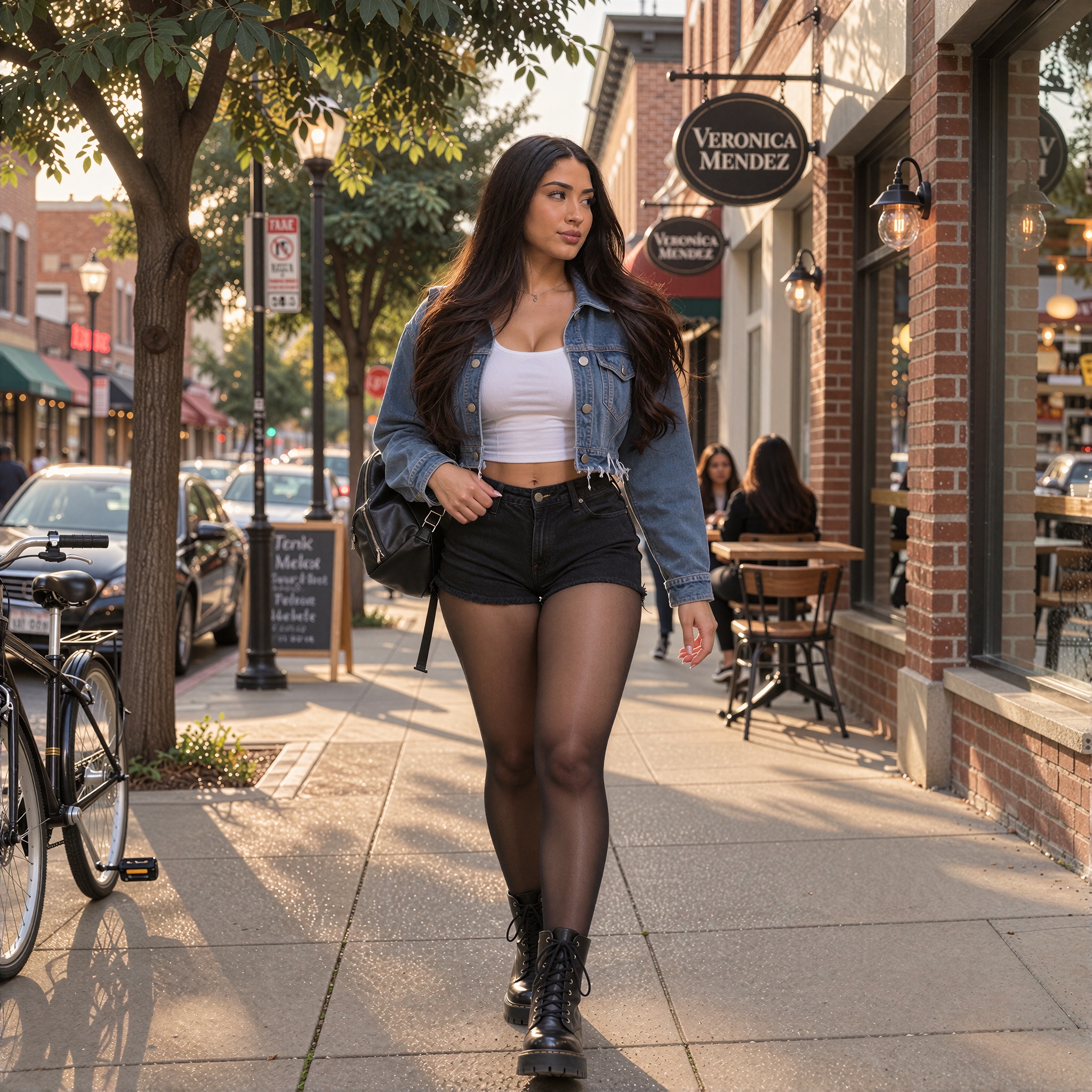Veronica Mendez,  a young Mexican ***** female named Veronica Mendez,  she has dark brown eyes. she has long eyelashes. fa...