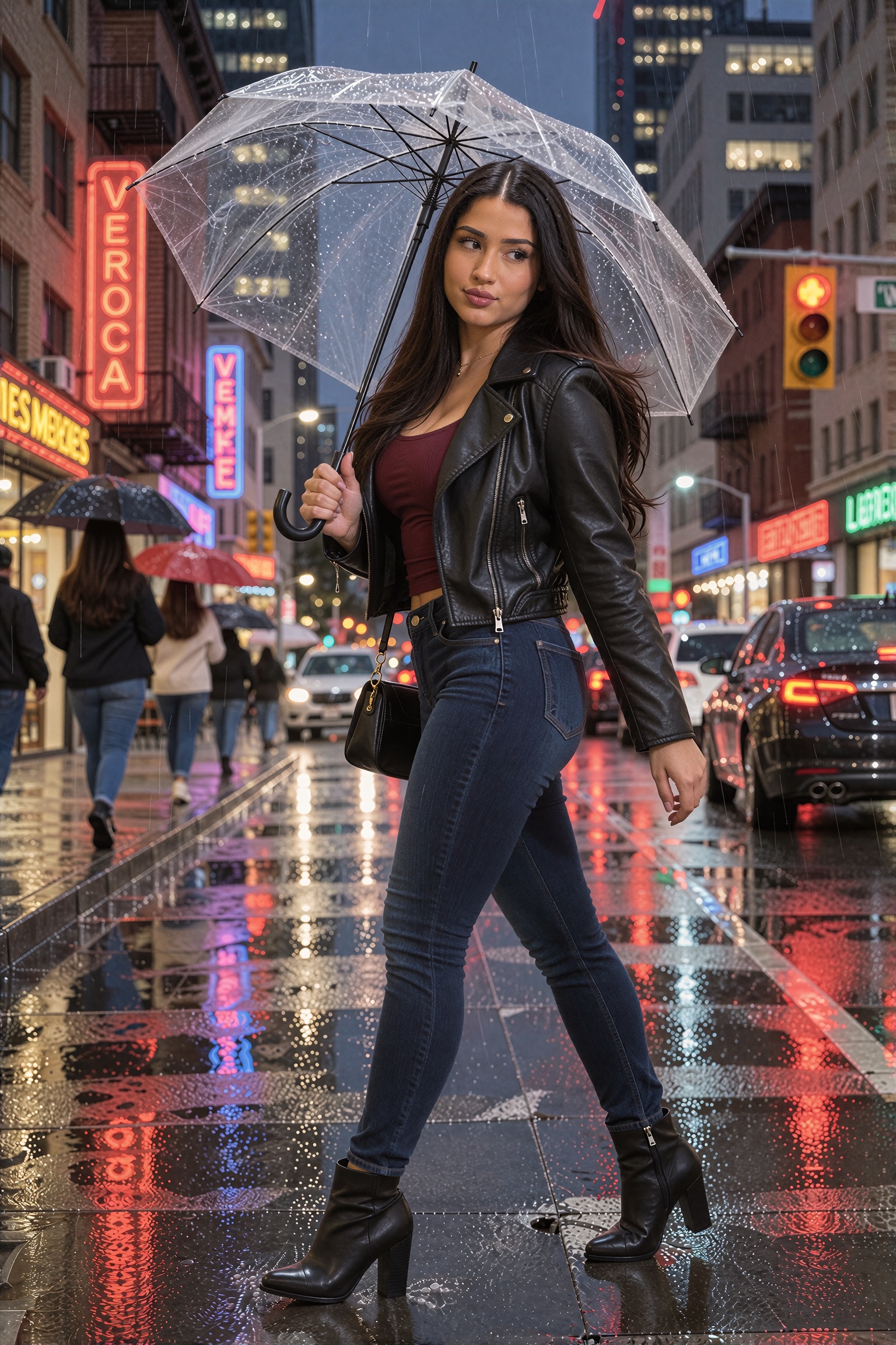 Veronica Mendez,  a 25 year old Mexican female named Veronica Mendez,  she has dark brown eyes. she has long eyelashes. fa...
