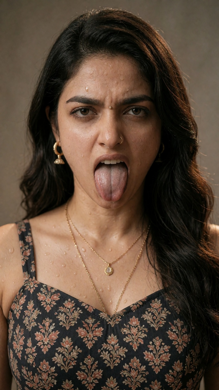 A Y2K style random region modern woman Evil face expression ,  mallu on Tensor.Art