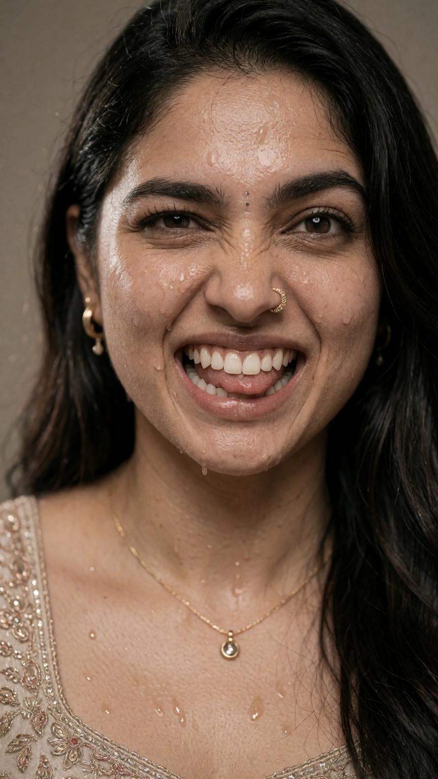A Y2K style random region modern woman Evil smile face expression ,  mallu on Tensor.Art