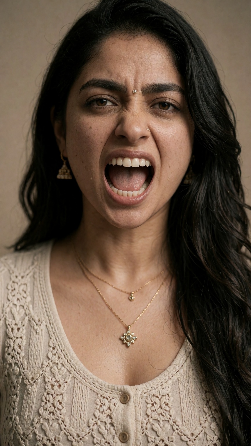 A Y2K style random region modern woman Evil face expression ,  mallu on Tensor.Art