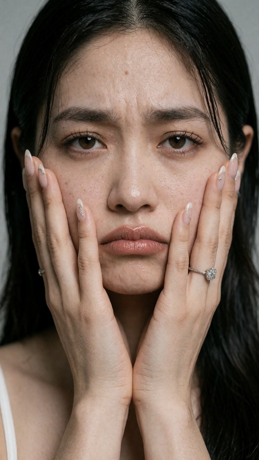 A Y2K style random region modern woman sad face expression on Tensor.Art