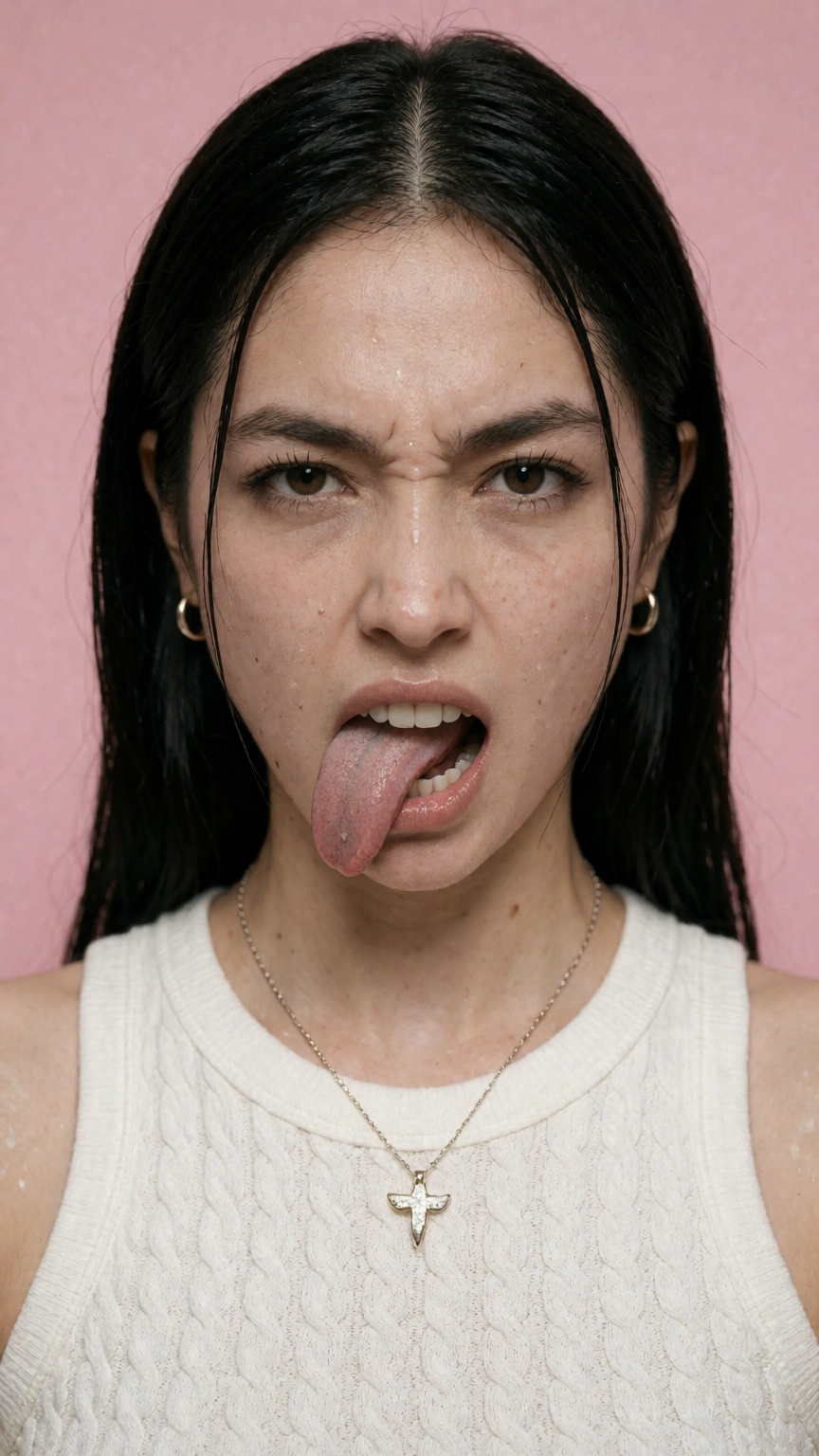 A Y2K style random region modern woman angry face expression on Tensor.Art