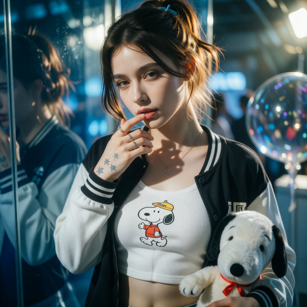 A young woman,  20 years old,  a South Korean model on Tensor.Art