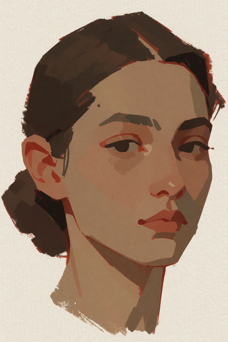opaque gouache illustration on textured paper,  flat matte color masses,  simplified planes of light and shadow on Tensor.Art
