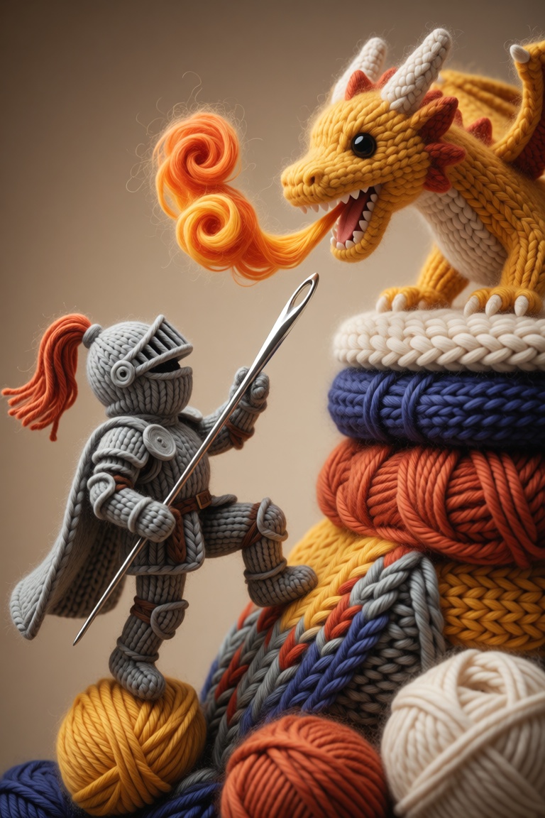 masterpiece,  best quality,  macro tactile 3D knitted yarn diorama on Tensor.Art