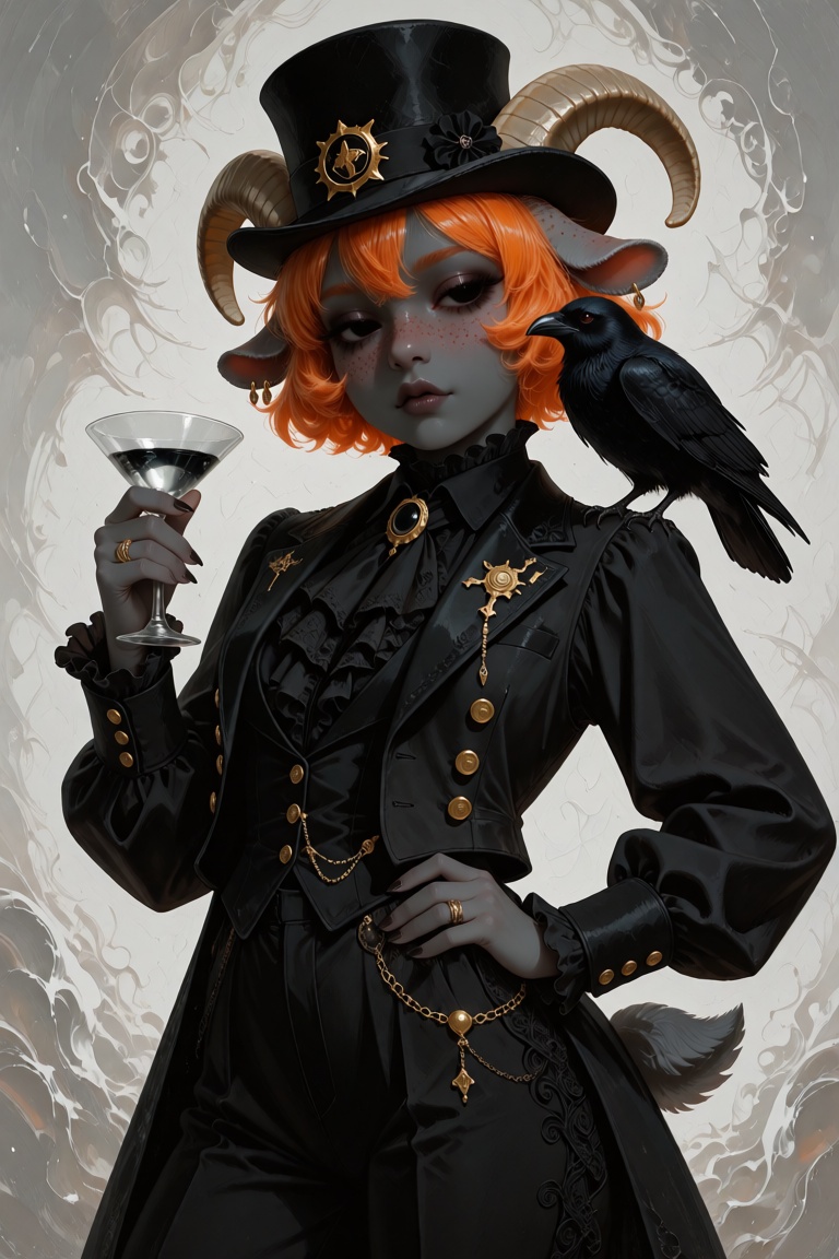 @Nan,  anthro goat girl,  gray-gray skin on Tensor.Art