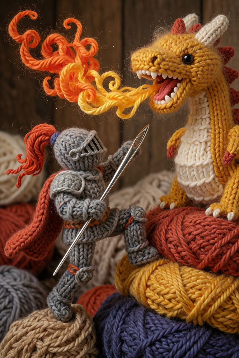 masterpiece,  best quality,  macro tactile 3D knitted yarn diorama on Tensor.Art