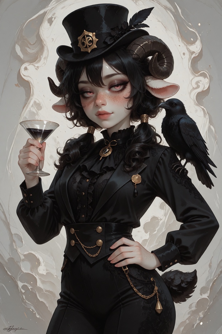 @Mirabelle,  anthro sheep girl,  pale white freckled skin sheep ears on Tensor.Art