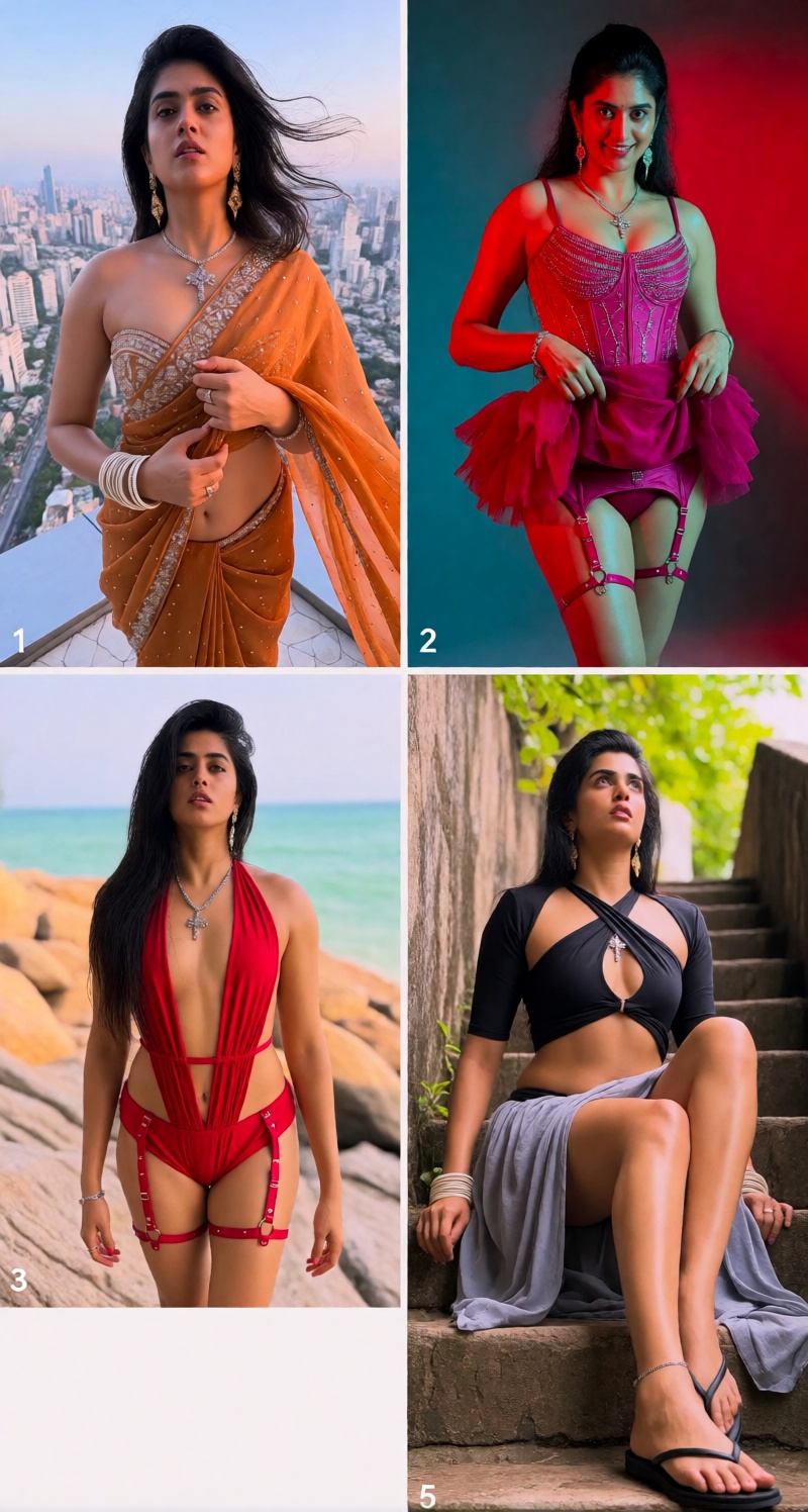 Photorealistic raw camera collage of multiple panels arranged in a clean grid layout on a plain neutral background,  each...