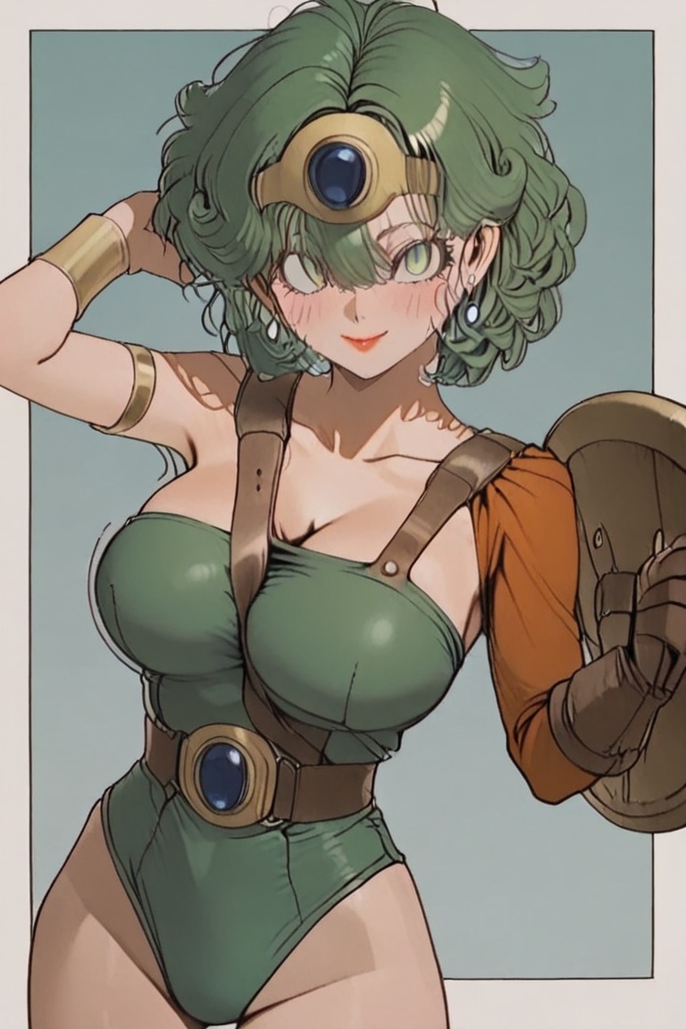 Large breasts,  a leotard stretched tight over the bust,  Off-the-shoulder style on Tensor.Art