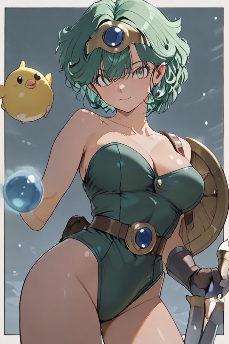 Large breasts,  a leotard stretched tight over the bust,  Off-the-shoulder style on Tensor.Art