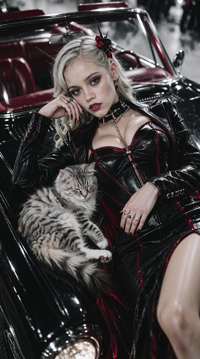 cyber noir style,  ultra realistic photography,  high fashion editorial cover on Tensor.Art