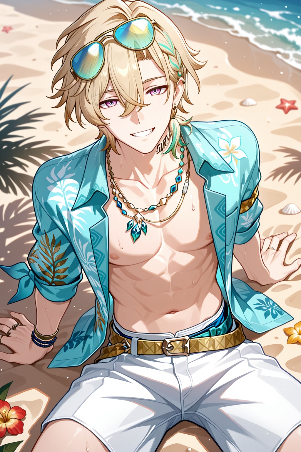 male focus,  1boy,  aventurine \(waveflair\) \(honkai: star rail\) on Tensor.Art