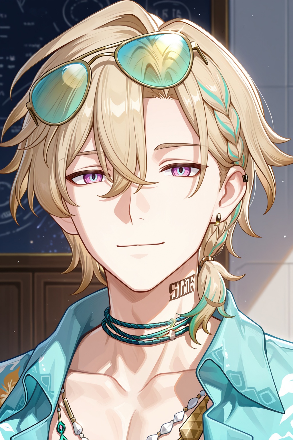 male focus,  1boy,  aventurine \(waveflair\) \(honkai: star rail\) on Tensor.Art