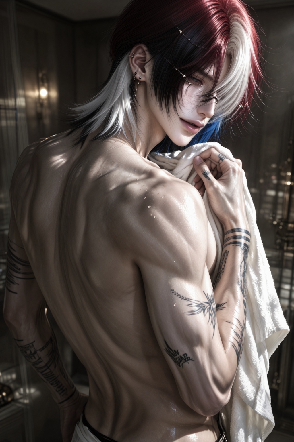 soft smirk,  parted lips,  half-closed eyes on Tensor.Art