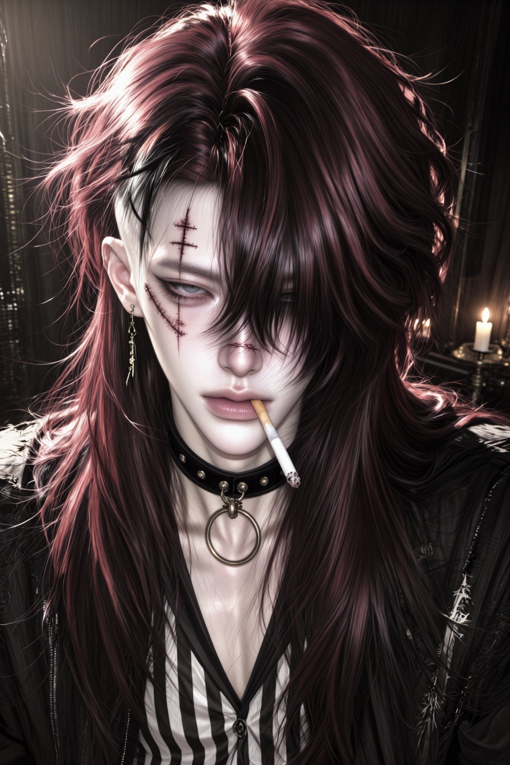((1 man)),  solo,  very short hair on Tensor.Art