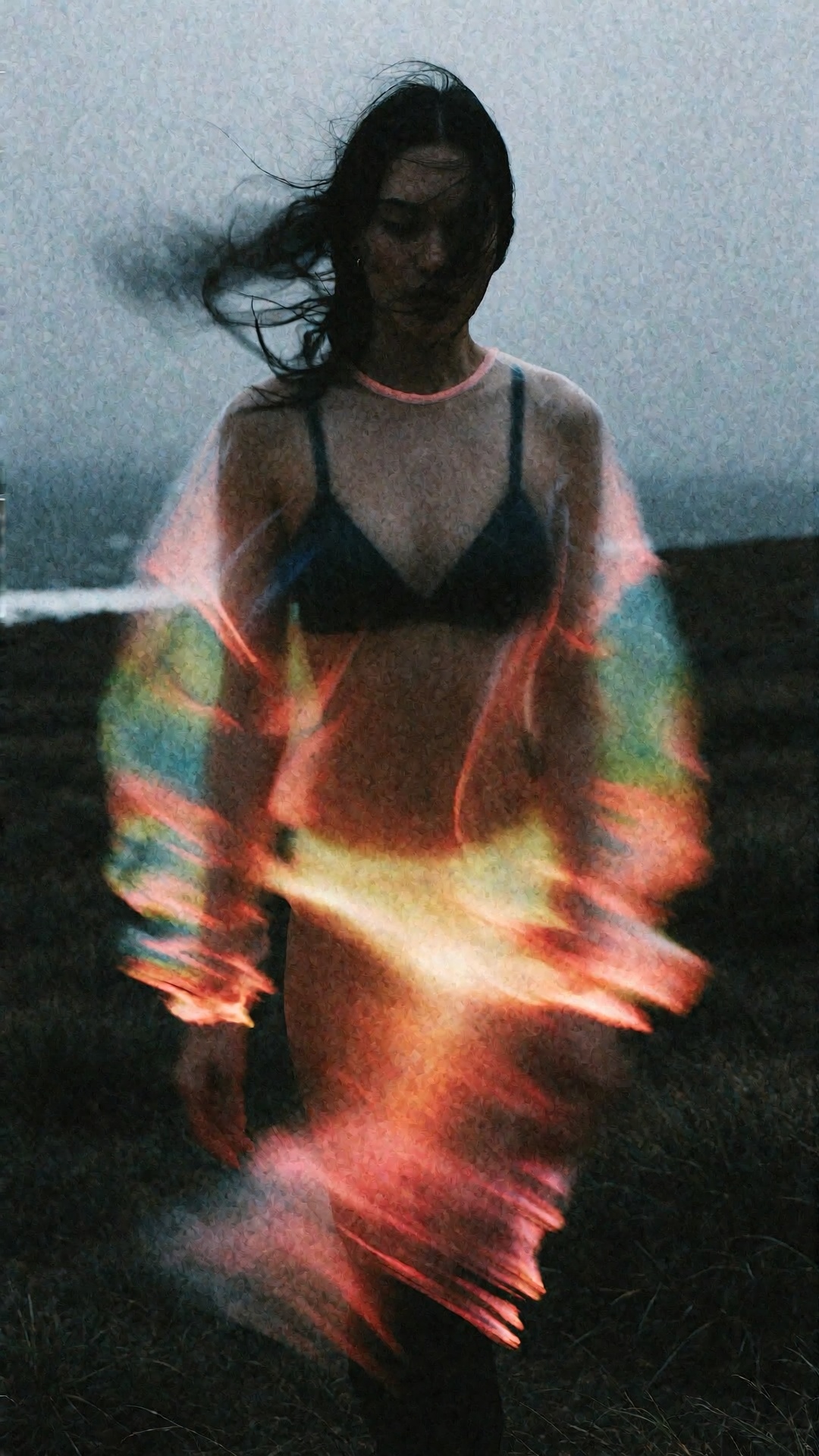 1woman ,  Blurgaze abstract style photography ,  vivid gradient blurs of colors on Tensor.Art