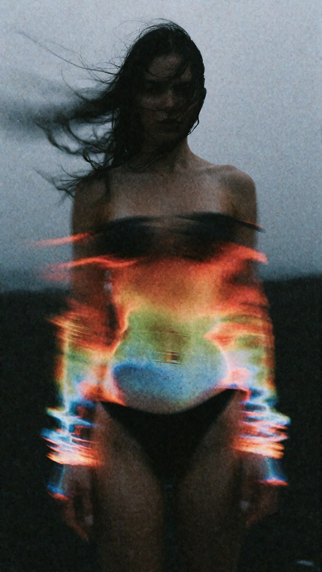 1woman ,  Blurgaze abstract style photography ,  vivid gradient blurs of colors on Tensor.Art