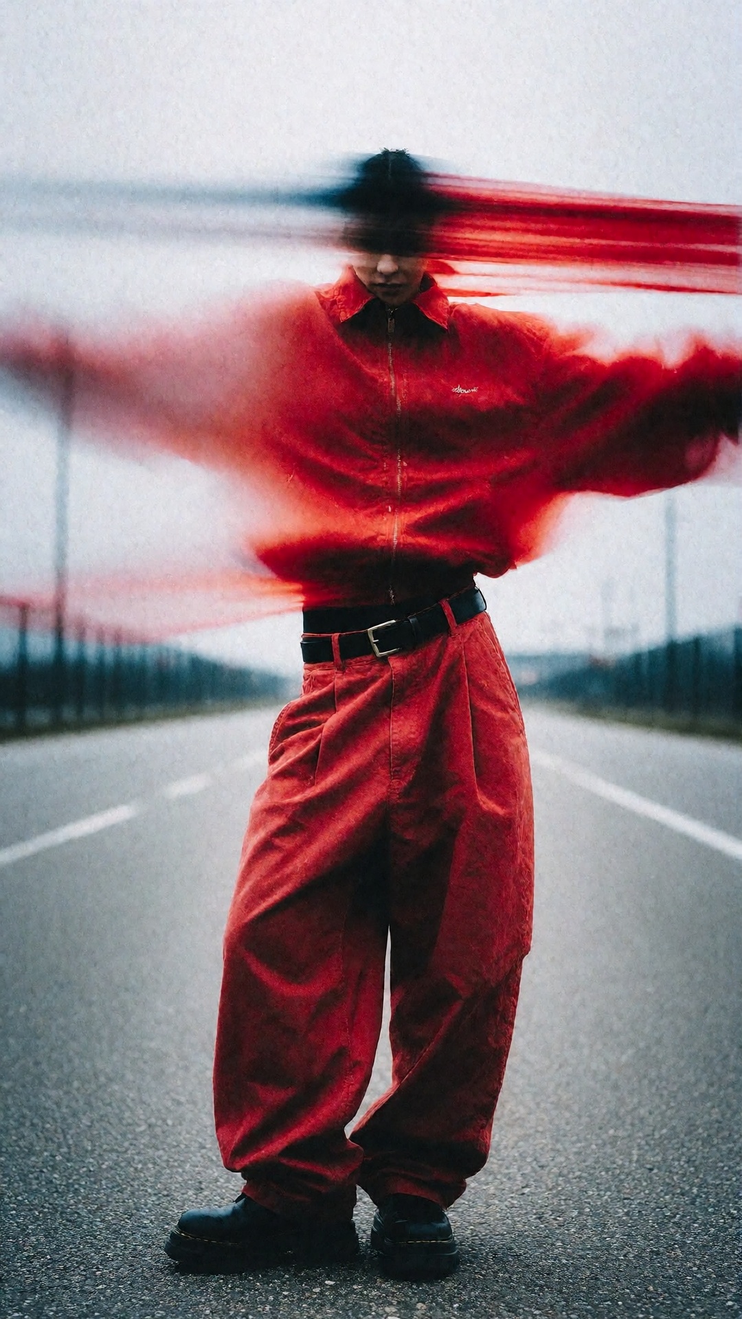 Blurgaze abstract style ,  red fashion photography on Tensor.Art