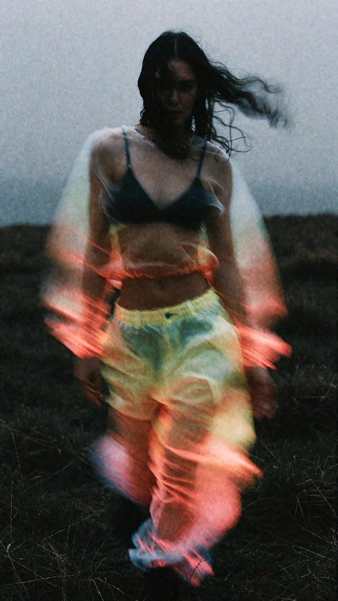 1woman ,  Blurgaze abstract style photography ,  vivid gradient blurs of colors on Tensor.Art