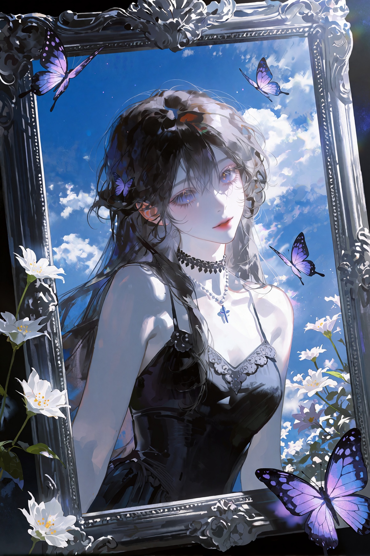 EZ_VI,  1girl,  dark hair on Tensor.Art