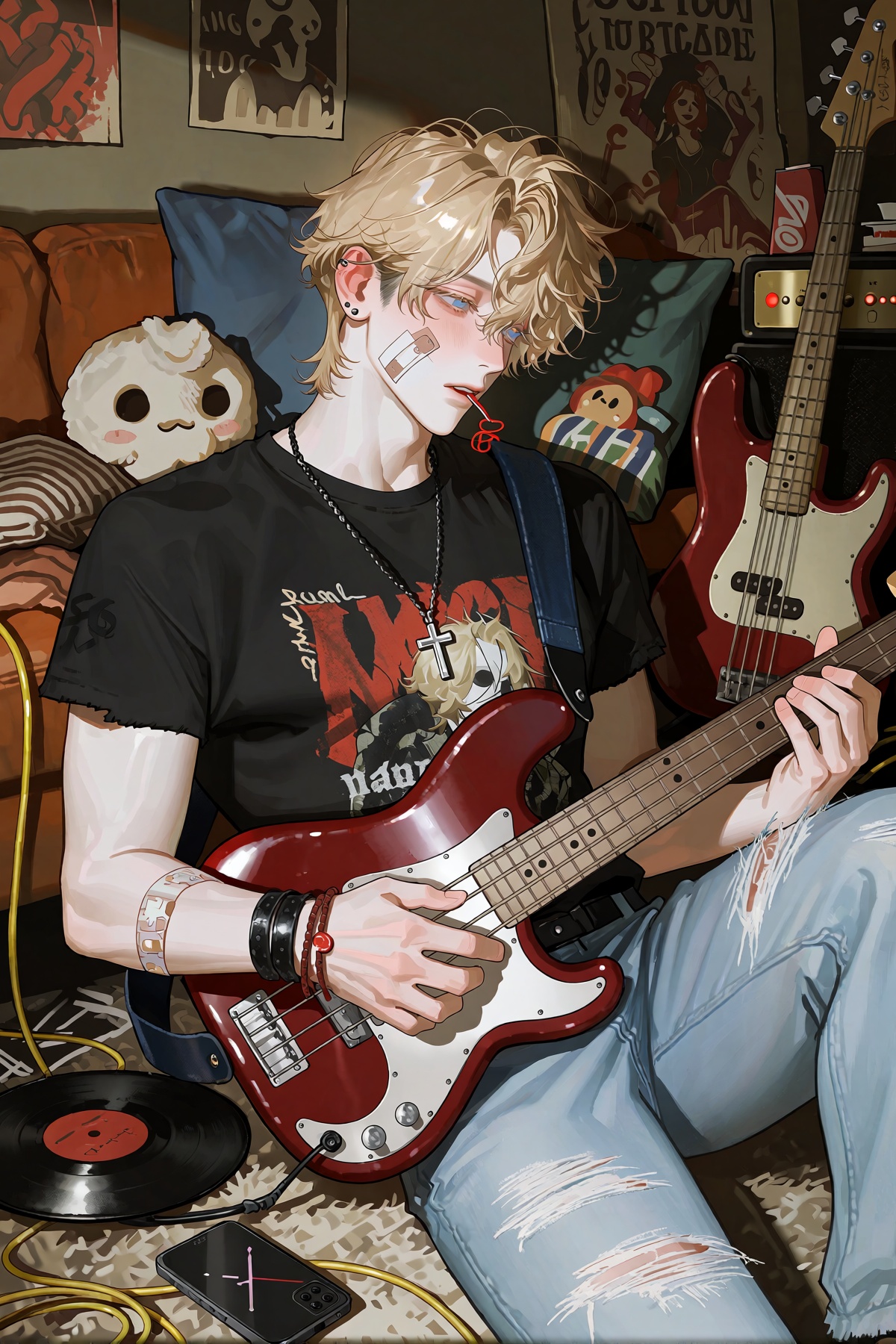 CHARACTER: 1boy,  male focus,  blonde hair on Tensor.Art