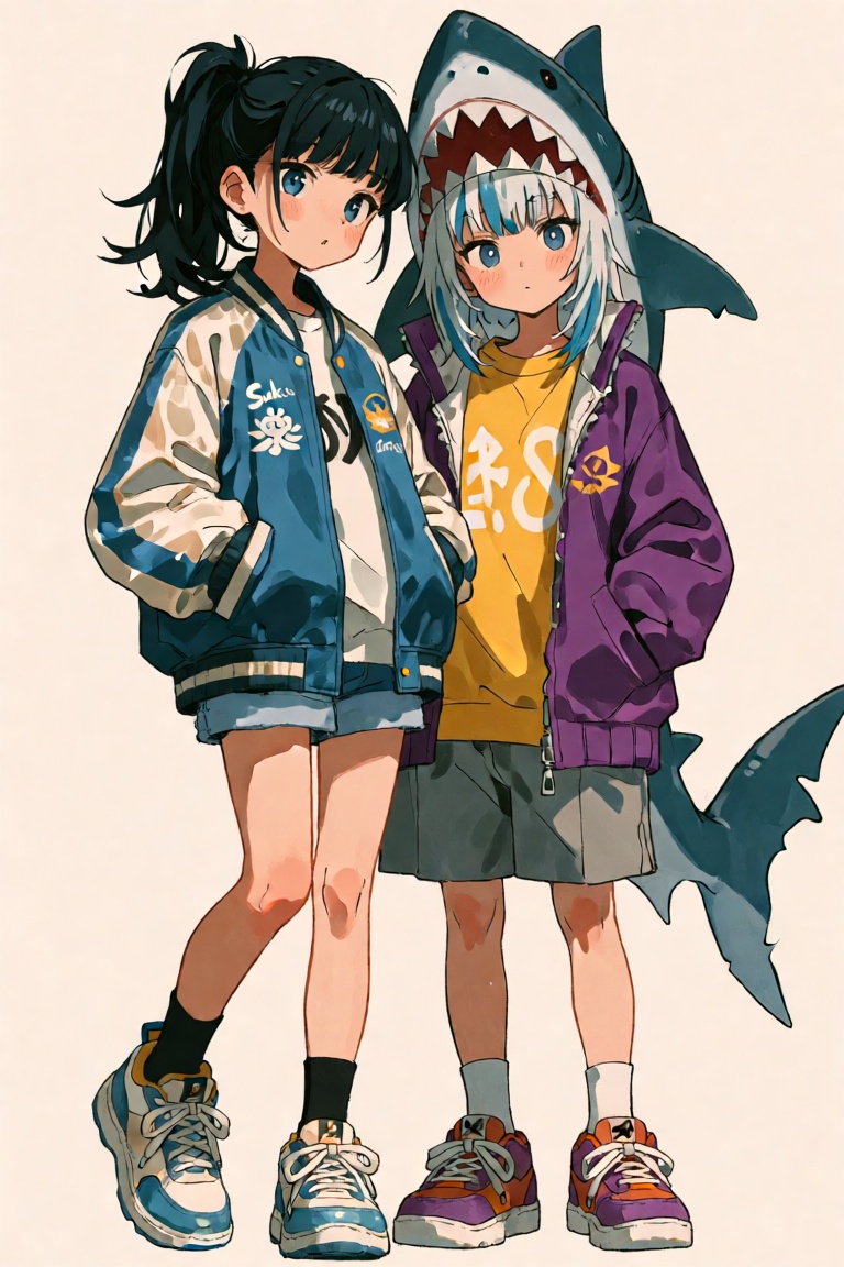 1girl,  sukajan jacket,  shoes on Tensor.Art