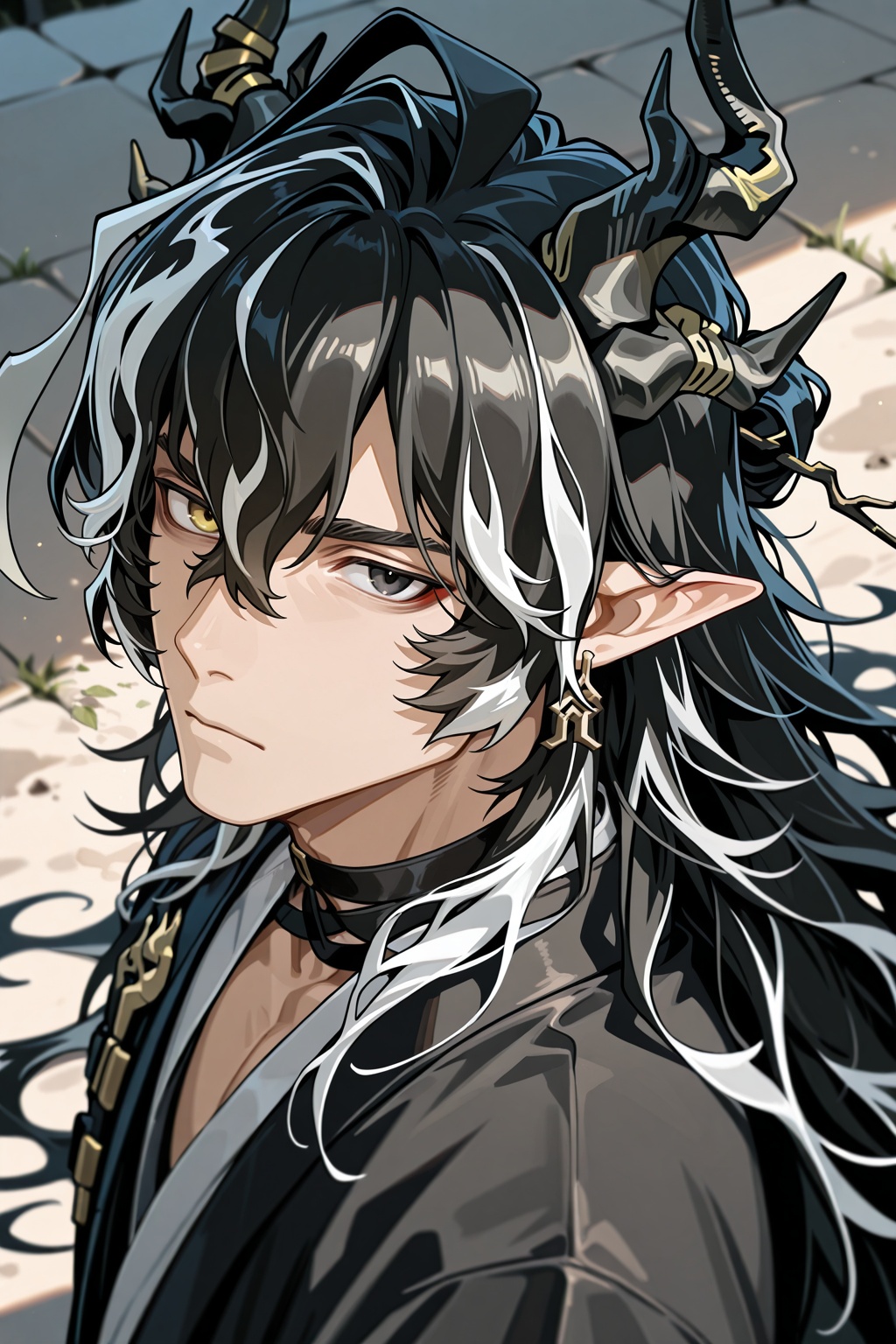 male focus,  1boy,  wang \(arknights\) on Tensor.Art