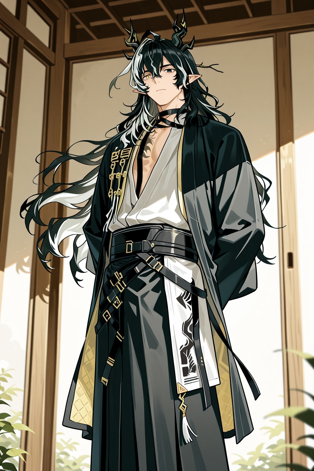 male focus,  1boy,  wang \(arknights\) on Tensor.Art