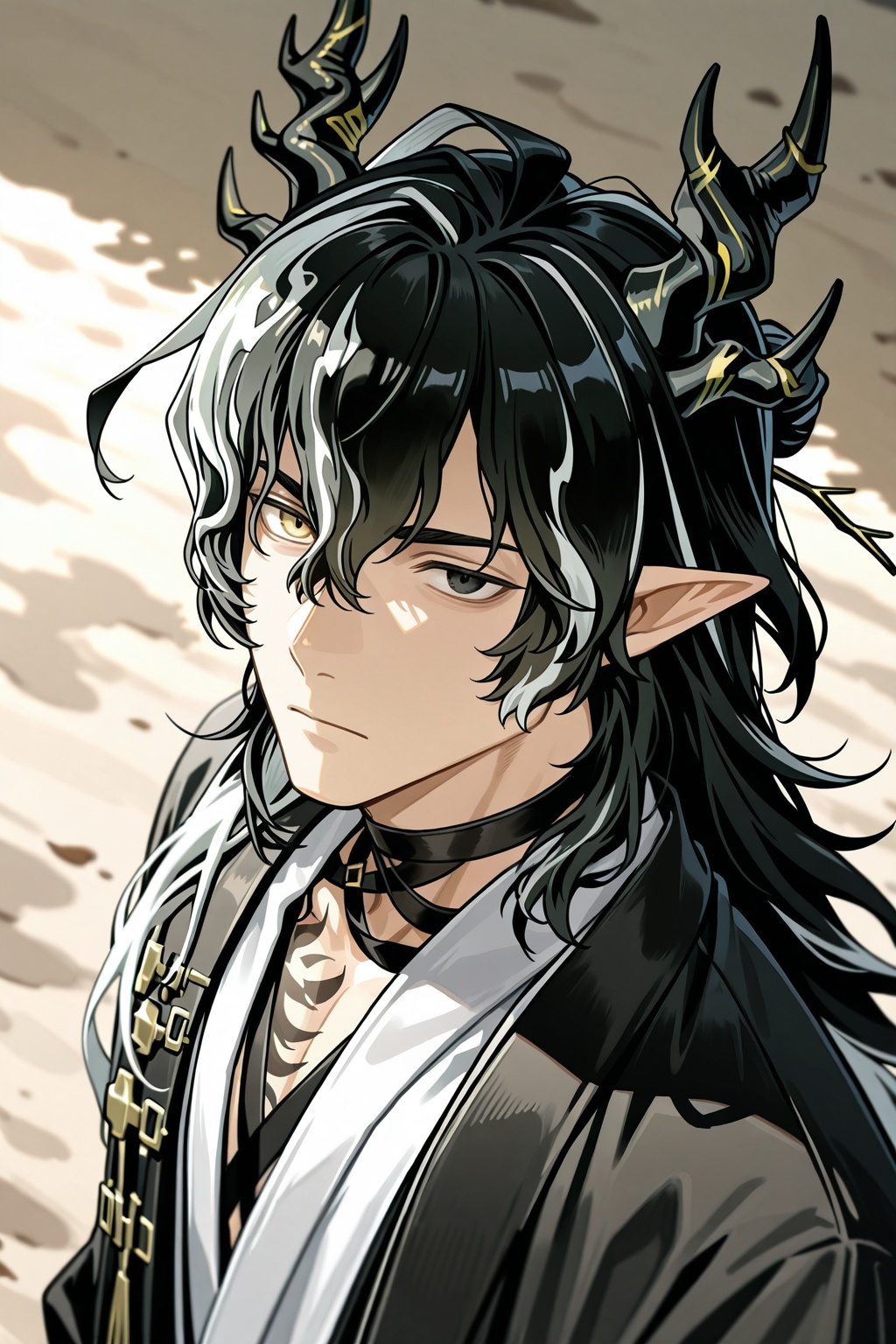 male focus,  1boy,  wang \(arknights\) on Tensor.Art