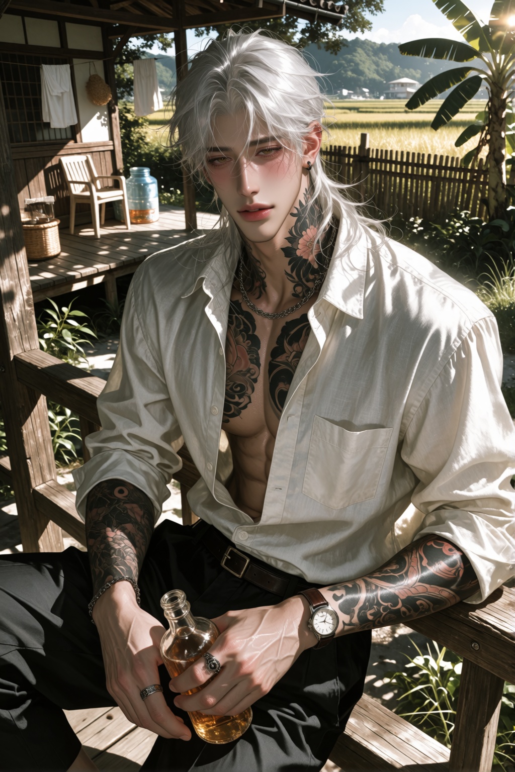 character: ))),  mature masculine appearance,  sharp facial features on Tensor.Art
