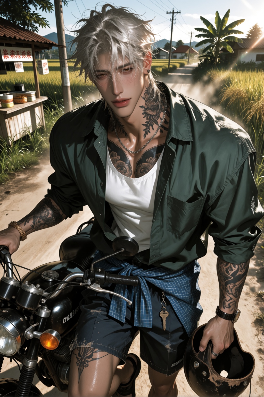 character: ))),  mature masculine appearance,  sharp handsome features on Tensor.Art