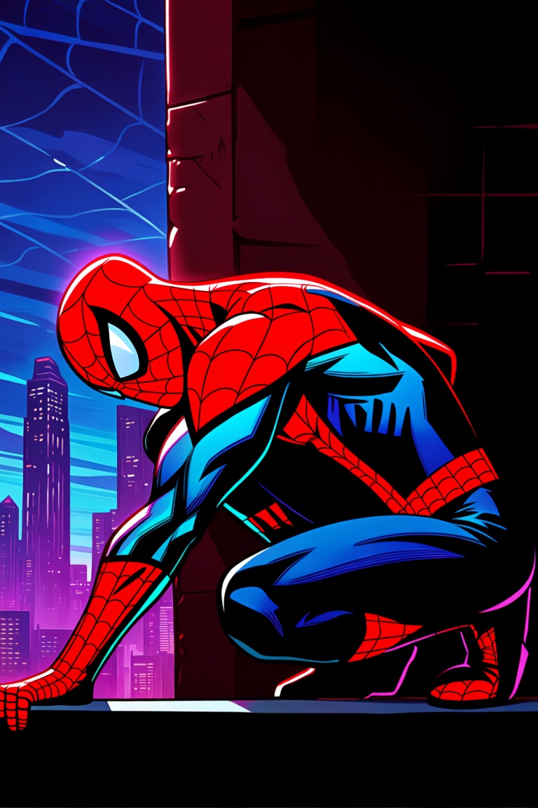 1boy,  spider-man,  red and blue suit on Tensor.Art