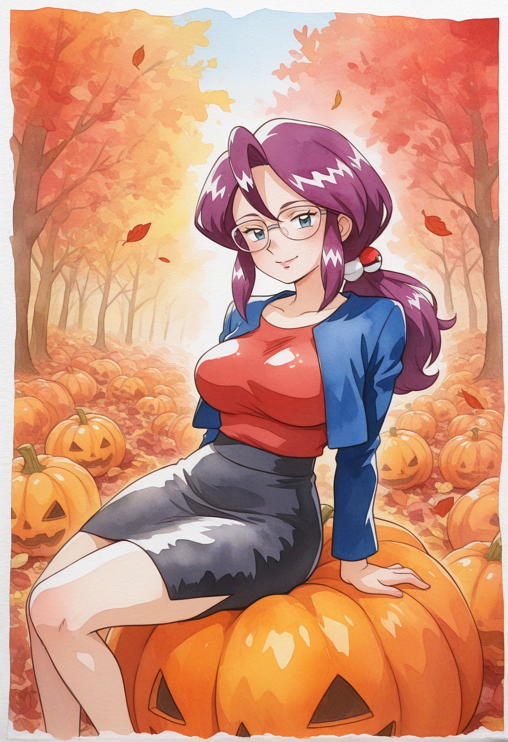 loreleipkm,  1girl,  purple hair on Tensor.Art